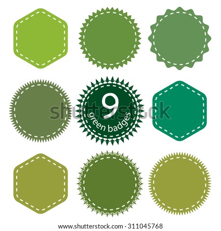 Set of eco, green, natural badges.
