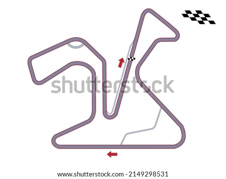 Race tracks, circuit for motorsport and auto sport. Jerez, Spain. Vector Ilustration