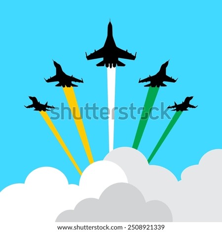 jet fighter jet aircraft military silhouette aerobatic in sky with smoke