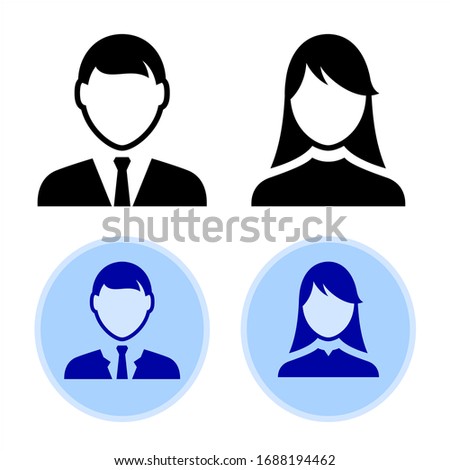 Vector male and female profile avatar icons