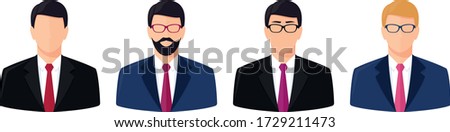 Vector business male avatar icons illustration