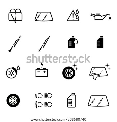 Vector car gas station check icons
