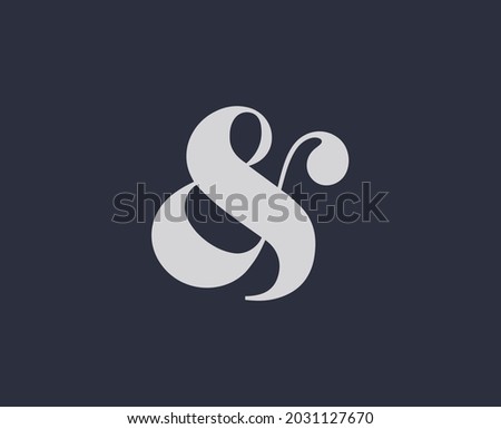 Elegant and stylish ampersand. Decorative ampersand for art typography, invitation, card, banner, poster or t-shirt graphic. Vector illustration.
