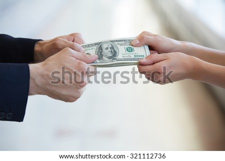 money in hands