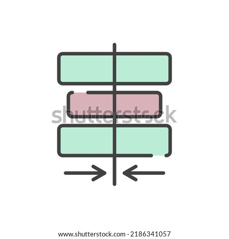 average middle, align center icon vector illustration logo template for many purpose. Isolated on white background. full color cartoon