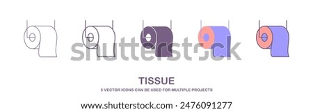 tissue box icon, Napkin box icon. Line style tissue paper sign, Tissue Icon Logo, Kleenex Icon, Tissues box icons in flat style, toilet paper box concept, hygiene napkin tissue