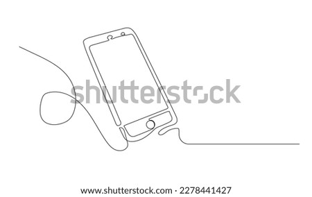 Smartphone one line. Smartphone outline. Smartphone one line. Black outline on a white background.
