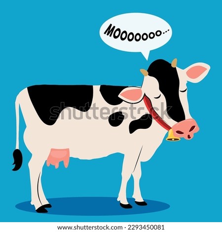 vector cow goes moo, vector illustration mooing.