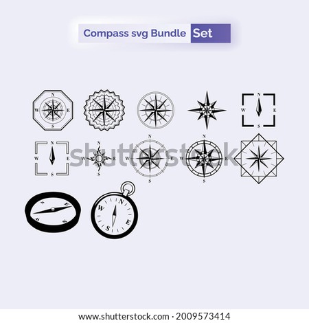 Compass svg bundle. vector icon isolated on transparent background, Cardinal points on winds star transparency logo concept
