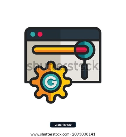 google icon. Marketing Icons. Business and marketing, internet connection, technology, social network, computing, customer, information icons. vector