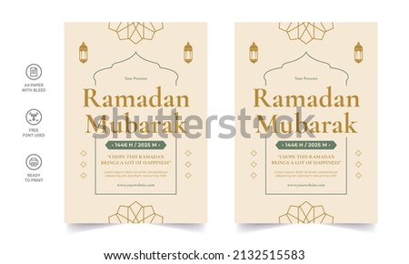 Ramadan Kareem Flyer. Ramadan Kareem set of posters or invitations design.  decorative retro greeting card or invitation layout design