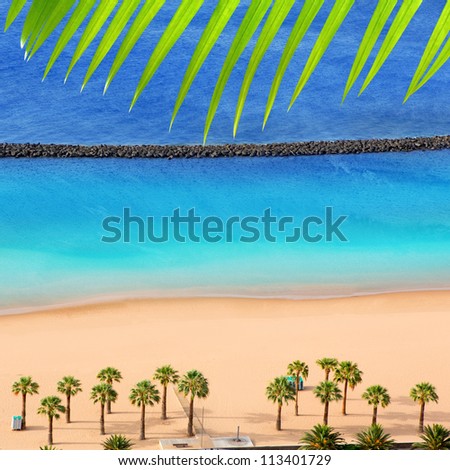 Beach Las Teresitas in Santa cruz de Tenerife north at Canary Islands [Photo Illustration]