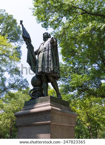 Central Park Christopher Columbus statue Manhattan New York US