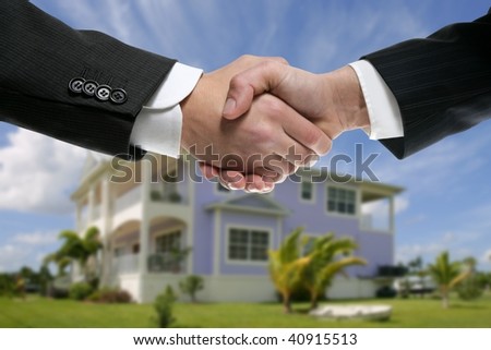 Businessman teamwork real state house partners shaking hands handshake [Photo Illustration]