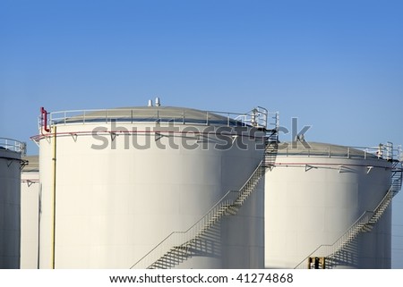 Big chemical tank petrol container on oil petrochemical industry