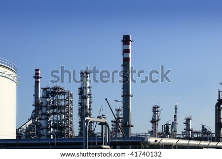 Chemical oil plant equipment petrol distillery skyline