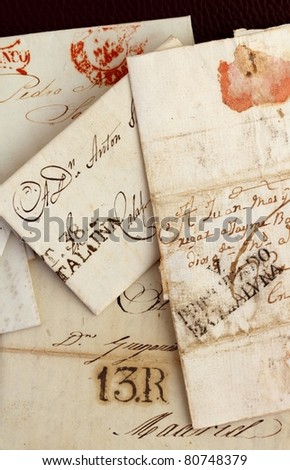 anonymous handwritten antique real old letters from Spain postmail