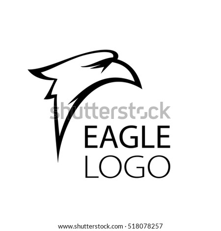 Eagle Logo Black Outlines - Icon, Sign, Symbol. Vector Illustration