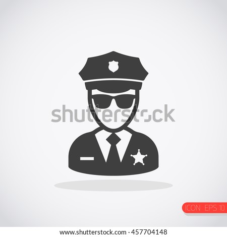Police Icon vector. Policeman Officer avatar illustration