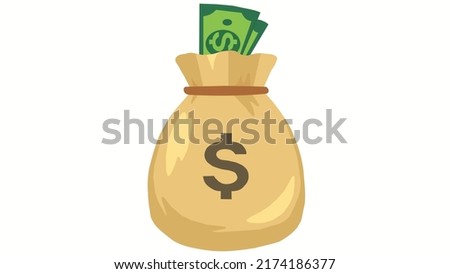 illustration of a money bag filled with dollar bills