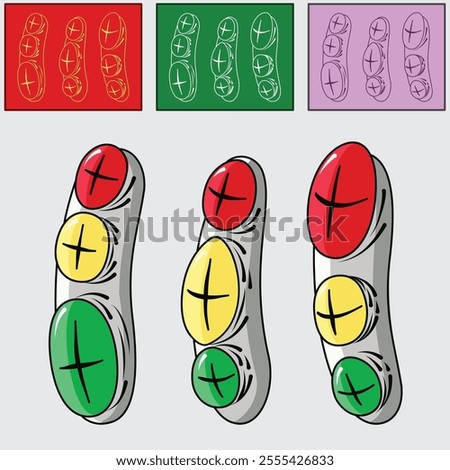 vector illustration of a traffic light with an interesting shape according to its function, made using affinity designer software. suitable for application in your design. 