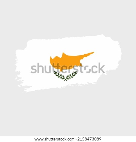 Cyprus flag with grunge texture. Vector illustration of Cyprus flag painted with brush with grunge effect and watercolor stroke. Happy Independence Day