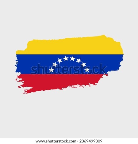 Venezuela flag with grunge texture. Vector illustration of Venezuela flag painted with brush with grunge effect and watercolor stroke. Happy Independence Day.