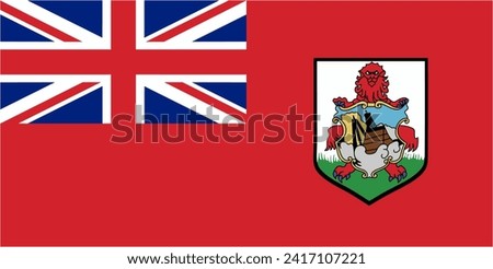 Bermuda official flag vector with standard size and proportion. National flag emblem with accurate size and colors.