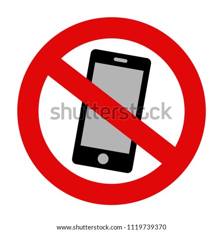 'Please silence your mobile phone' vector icon on isolated background. Variant No. 4