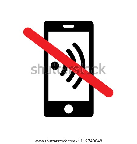 'Please silence your mobile phone' vector icon on isolated background. Variant No. 5