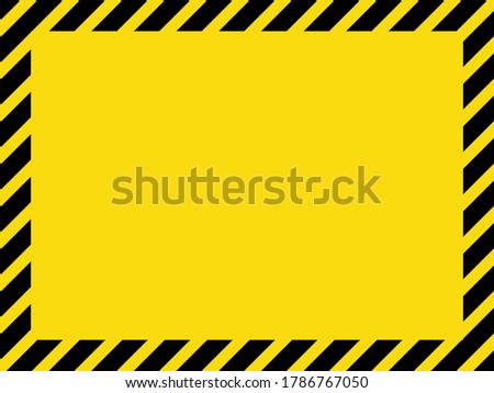 Black and yellow striped blank warning sign, rectangular frame for your message or image. EPS8 vector, variant No. 1