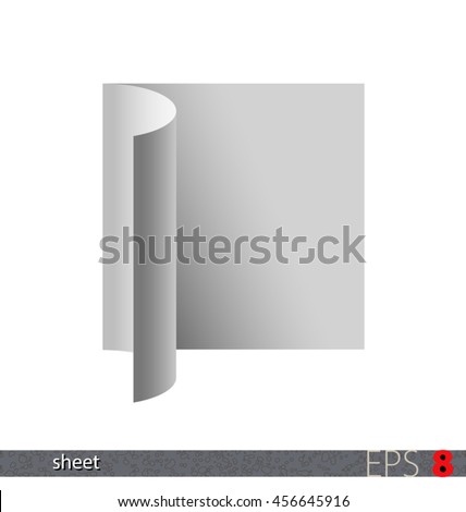 Folded paper sheet with empty pages, for your text or graphic. Vector illustration, variant No. 2.