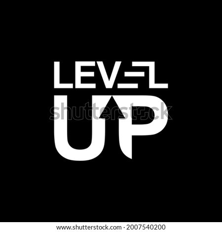 Modern Level Up Typography Logo design inspiration	