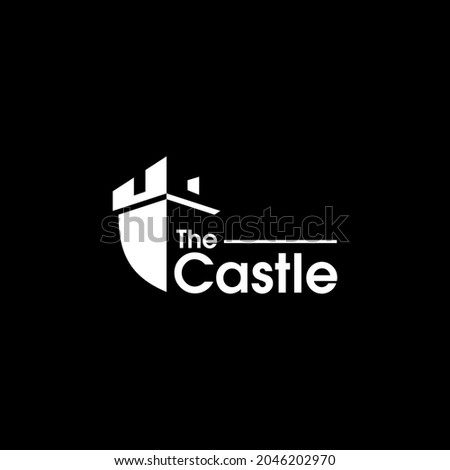 Castle logo silhouette vector illustration
