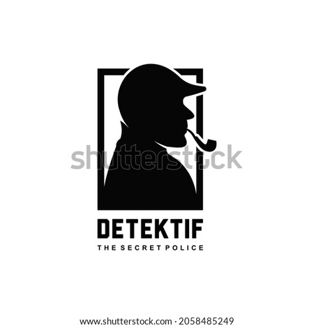 Sherlock Holmes logo,detective silhouette,police crime