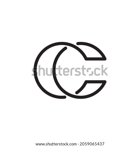 Logo C monogram modern letter, CC elegant business card emblem, overlapping lines symbol	