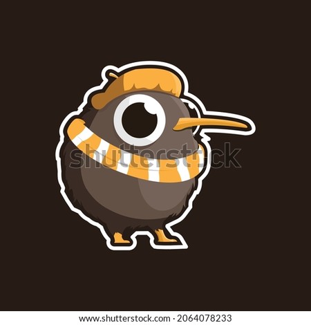 Unique Kiwi Bird cartoon Logo 