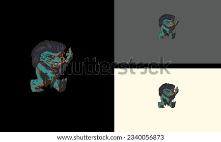 mascot design of zombie hairy vector