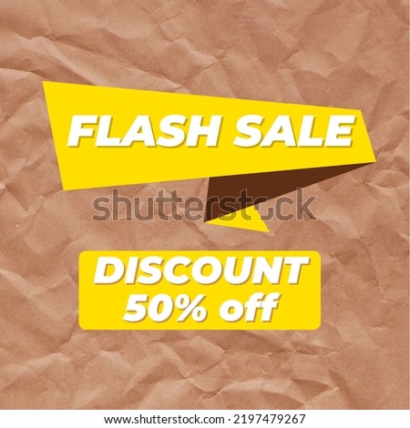 vector of flash sale discount 50% off perfect for shop sales and marketing