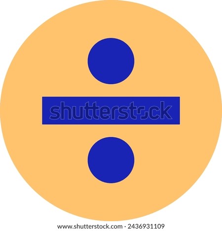 Division sign with circle, mathematic, mathematical 