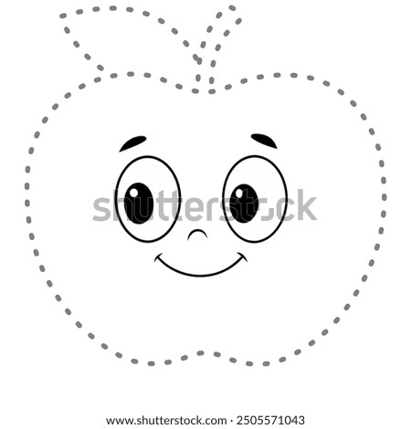 Trac apple for design Kindergarten worksheet.