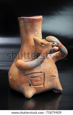 Pre Columbian Dog Vase Made around 1200AD.