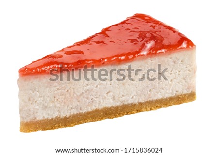 Similar – Image, Stock Photo Sliced strawberry cheesecake pie.  Cheese cake with strawberries