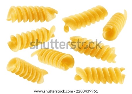 Similar – Image, Stock Photo Spiral dried pasta in three different color