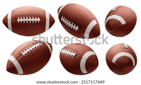 American football ball, Rugby Ball isolated on white background, clipping path, full depth of field