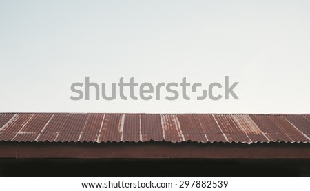 Old zinc roof at countryside in Thailand.