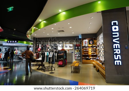 HANGZHOU-MAR. 26, 2015. converse store interior. China accounts for about 20 percent, or 180 billion renminbi ($27 billion1 ) of global luxury sales in 2015, according to new McKinsey research.