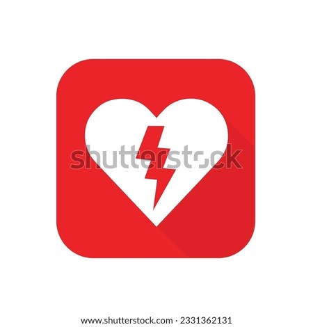 AED,automated external defibrillator flat vector icon