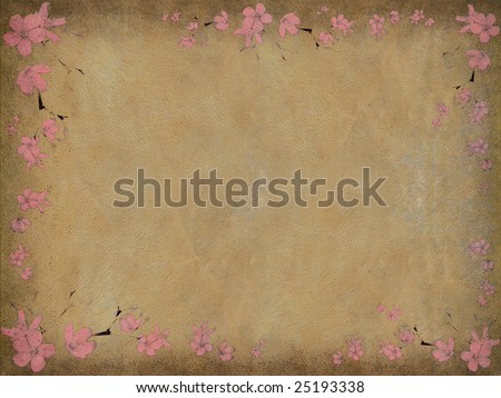 black and pink faded floral print on aged grunge background