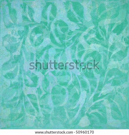 ornate floral abstract textured background in turquoise